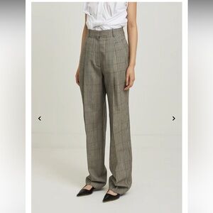 Maison Margiela Women's Gray Over Check Wool Trouser